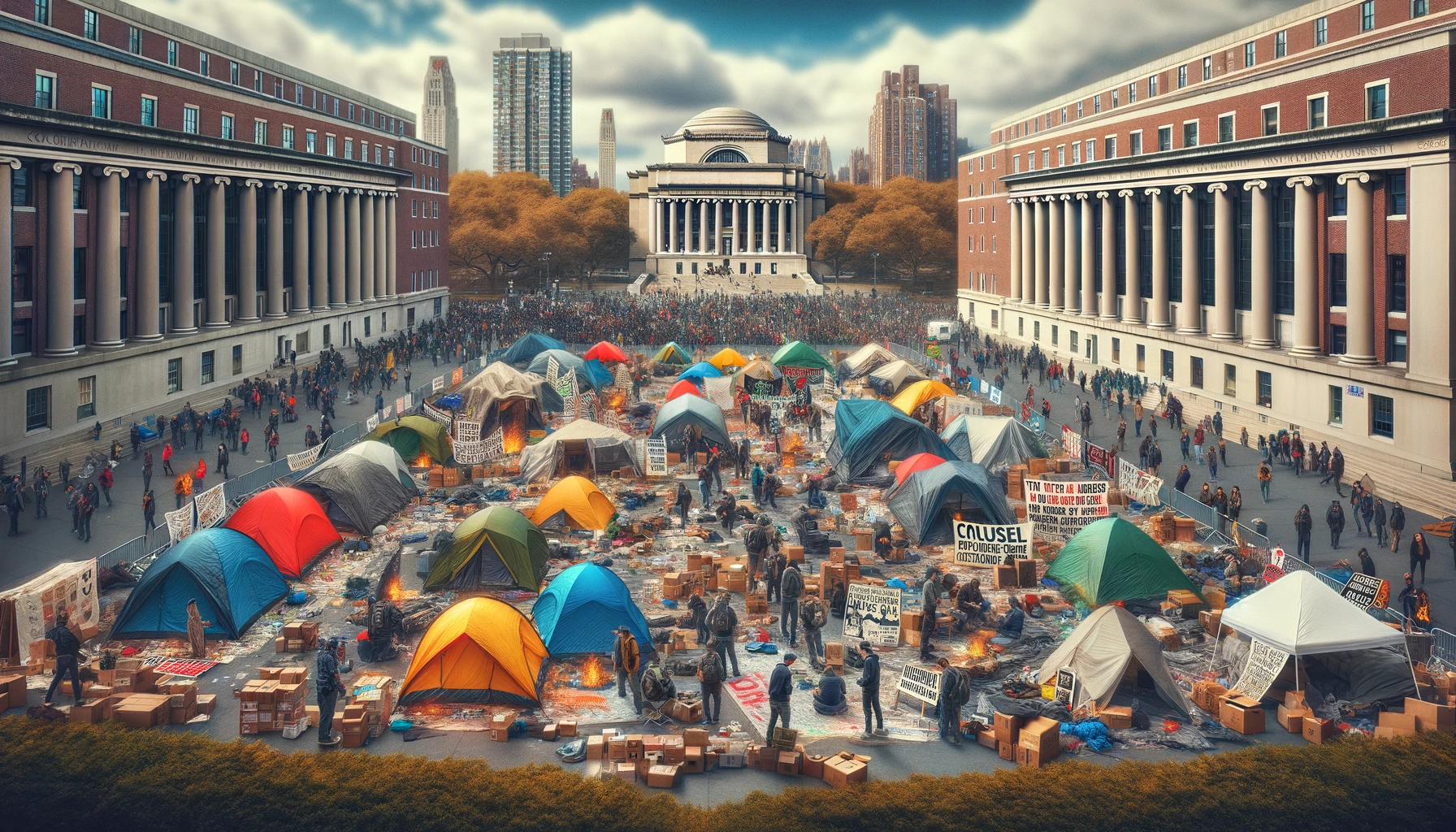 Activists Set Up Anti-Israel Tent City at Columbia University Despite ...