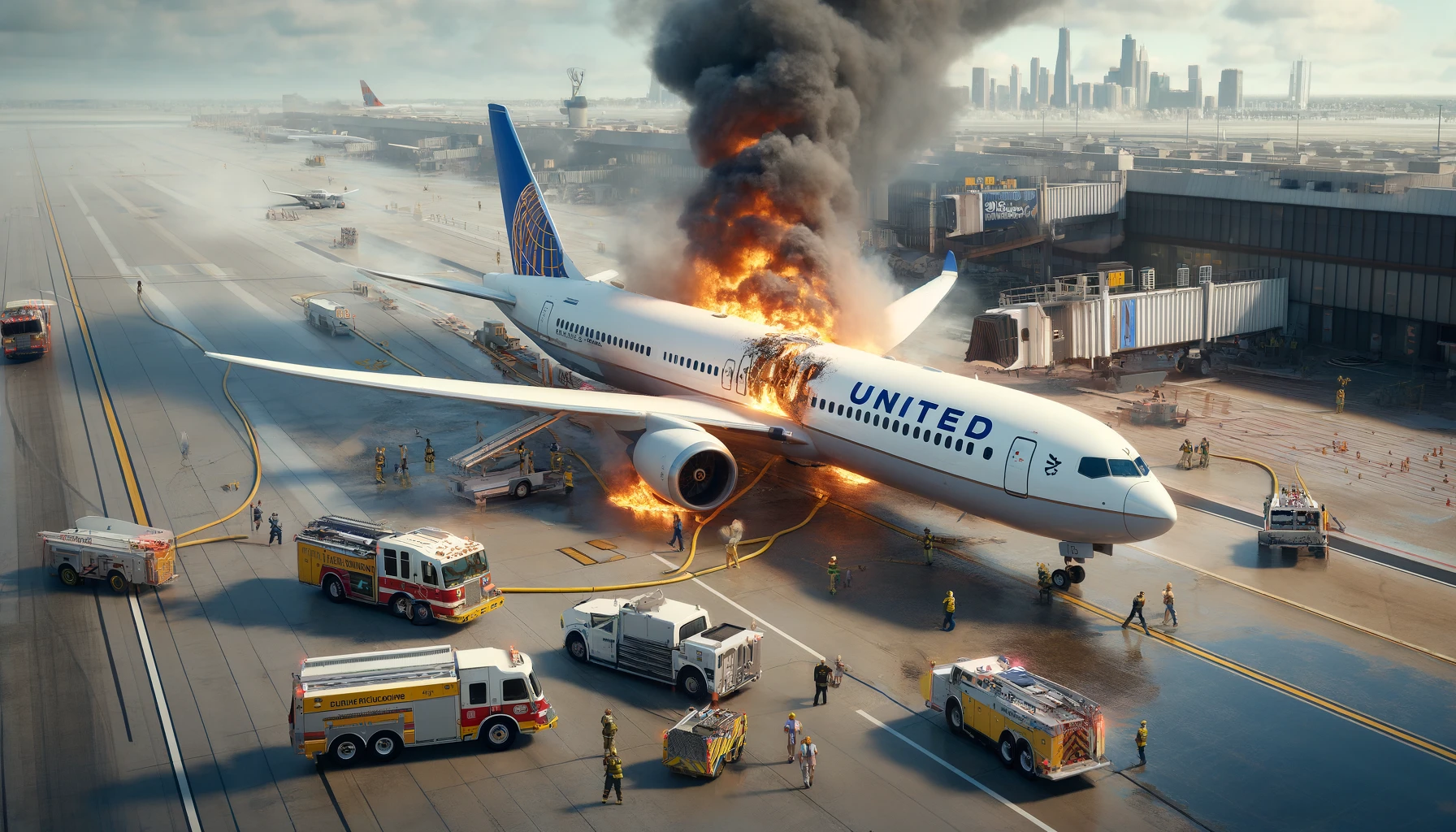 United Airline's Plane Catches on Fire Right Before Takeoff at ORD